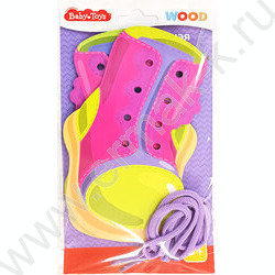 Шнуровка деревянная Baby Toys"Сапожки" | Фото 1