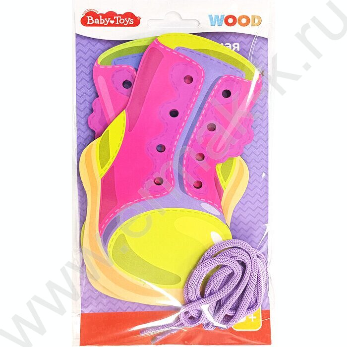 Шнуровка деревянная Baby Toys"Сапожки" | Фото 1