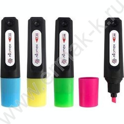 Текстовыделитель /набор  4цв - желт, зел, гол, роз /1-5мм косой /блистер | Фото 1