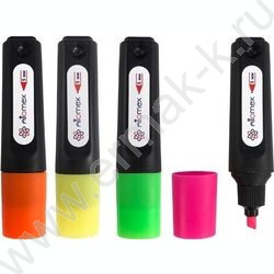 Текстовыделитель /набор  4цв - желт, зел, оранж, роз /1-5мм косой /блистер | Фото 1