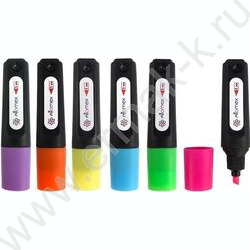 Текстовыделитель /набор  6цв - желт, зел, оранж, роз, гол, сирен /1-5мм косой /блистер | Фото 2