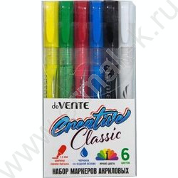 Маркер акриловый /набор  6цв/ "Creative Classic" Классические цвета | Фото 1
