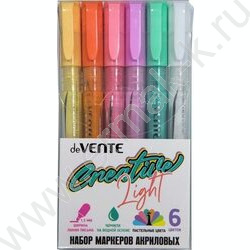 Маркер акриловый /набор  6цв/ "Creative Light" Пастельные цвета | Фото 1