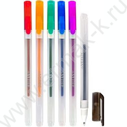 Ручка гелевая /набор  6цв/ 0,5мм "Hit" прозрачно-матовый корпус /блистер | Фото 2