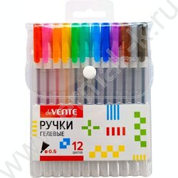 Ручка гелевая /набор 12цв/ 0,5мм "Hit" прозрачно-матовый корпус /блистер | Фото 1