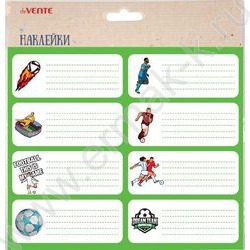 Наклейки на тетради "Football" 40*96мм, набор - 8шт /блистер | Фото 1