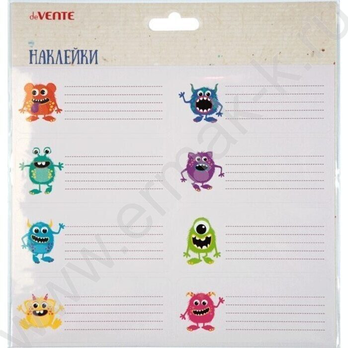 Наклейки на тетради "Monster" 40*96мм, набор - 8шт /блистер | Фото 1