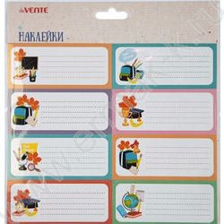 Наклейки на тетради "Снова в школу!" 40*96мм, набор - 8шт /блистер | Фото 1