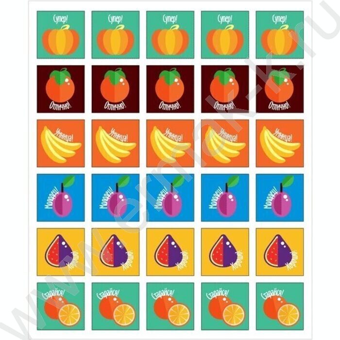 Наклейки-оценки /набор 150шт/5дизайнов /блистер | Фото 3