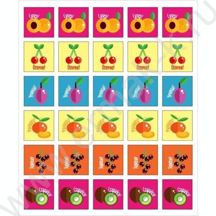 Наклейки-оценки /набор 150шт/5дизайнов /блистер | Фото 4