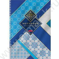 Тетрадь  80л А4 клетка/спираль "Gold ornament" /металлизиров. картон,выб лак/ ассорти | Фото 2