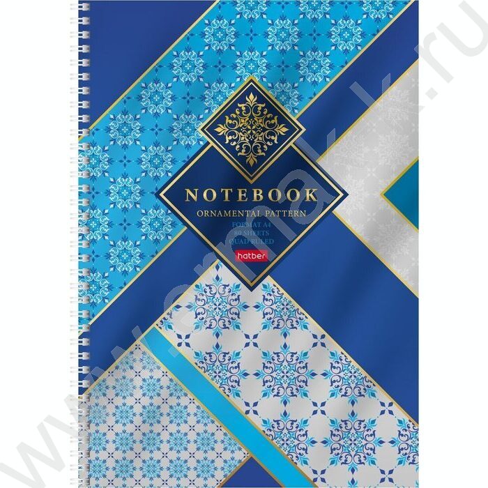 Тетрадь  80л А4 клетка/спираль "Gold ornament" /металлизиров. картон,выб лак/ ассорти | Фото 2
