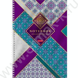 Тетрадь  80л А4 клетка/спираль "Gold ornament" /металлизиров. картон,выб лак/ ассорти | Фото 3