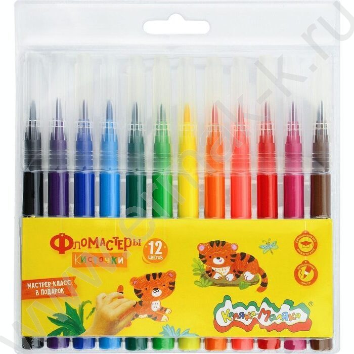 Фломастеры  12цв Каляка-Маляка /кисточки/ | Фото 1