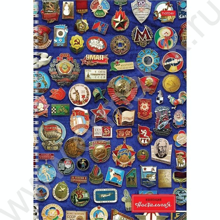 Тетрадь  96л А4 клетка/спираль "Ностальгия" /мат ламин,тиснение/ ассорти | Фото 2