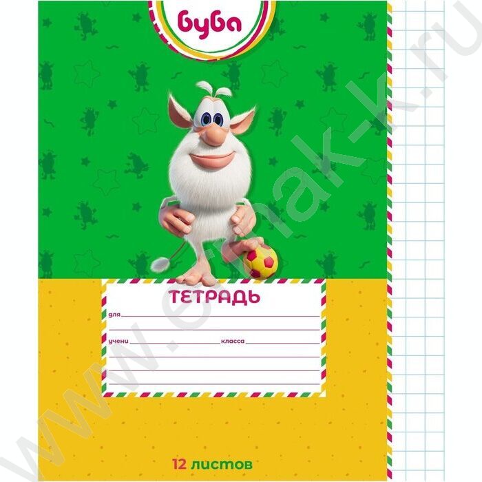 Тетрадь  12л клетка крупная Буба" 5видов | Фото 2