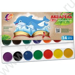 Акварель медовая 14цв  ZOO б/кисточки к/кор | Фото 2