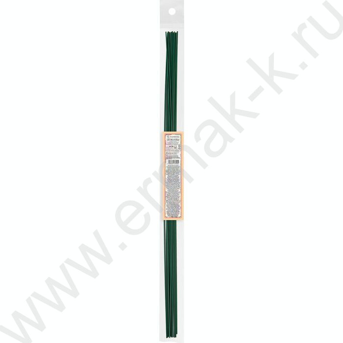 Проволока флористическая зеленая D1,2мм*40см 12шт, в пластиковой оплётке | Фото 3