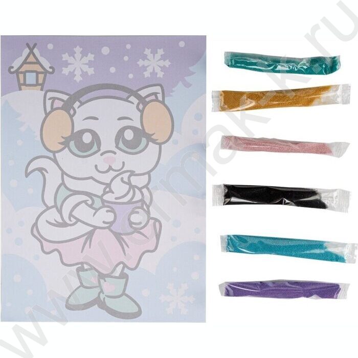 Набор д/творчества Фреска. Картина из песка "Белоснежная кошечка" | Фото 4