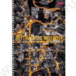 Тетрадь  80л А4 линейка/спираль "Ритм ночного города" ассорти | Фото 1