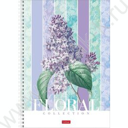 Тетрадь  96л А4 линейка/спираль "Floral collection" /выб лак/ ассорти | Фото 1
