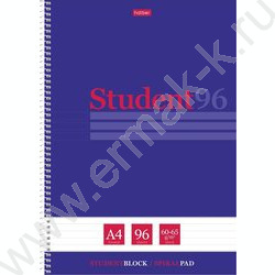 Тетрадь  96л А4 линейка/спираль "Студенту- Синяя" /мат.ламин,тиснение/ ассорти | Фото 1