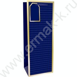 Пакет подарочный с матовой лам..золотист.тис. 210гр 12*35*10см (Бутылка) Винтаж, синий | Фото 1