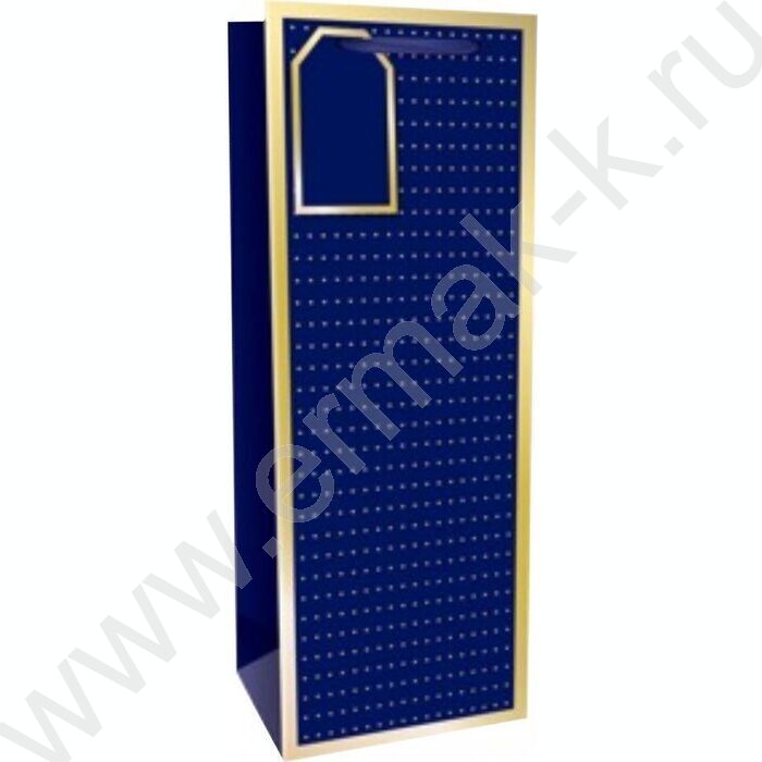 Пакет подарочный с матовой лам..золотист.тис. 210гр 12*35*10см (Бутылка) Винтаж, синий | Фото 1