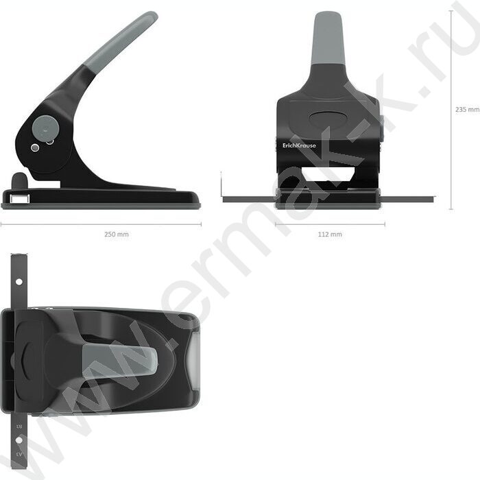 Дырокол  70л метал /линейка/ чёрный | Фото 4