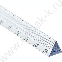 Линейка пл 15см трехгранная, прозрачная, бесцветная /европодвес | Фото 3