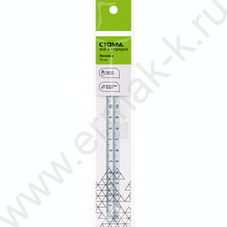 Линейка пл 15см трехгранная, прозрачная, бесцветная /европодвес | Фото 4