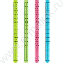 Линейка пл 15см трехгранная, прозрачная, неоновые цвета, ассорти /европодвес | Фото 1