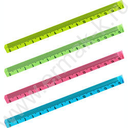 Линейка пл 15см трехгранная, прозрачная, неоновые цвета, ассорти /европодвес | Фото 2