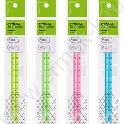 Линейка пл 15см трехгранная, прозрачная, неоновые цвета, ассорти /европодвес | Фото 4