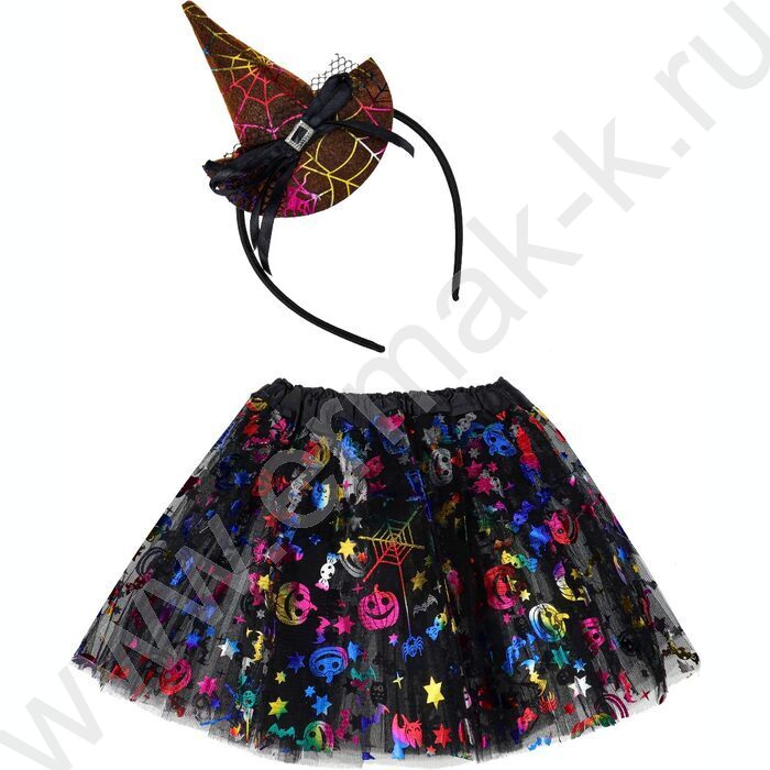 Карнавальный набор  2в1 Ведьмочка (юбка ободок) | Фото 1