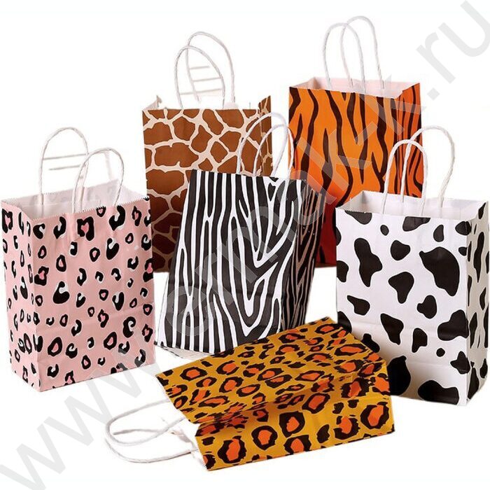 Пакет подарочный крафт 15*21*8см Сафари/ ассорти | Фото 1
