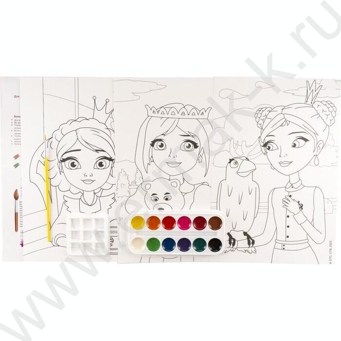 Набор д/творчества Раскраска в технике скетчинг Царевны "Даша, Соня и Василиса" | Фото 2
