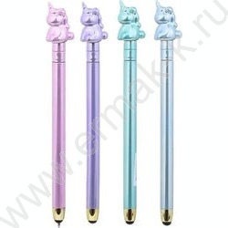 Ручка шар стилус поворот/мех.,наконечник-Единорог,цветной-металлик корпус /ассорти/ | Фото 1
