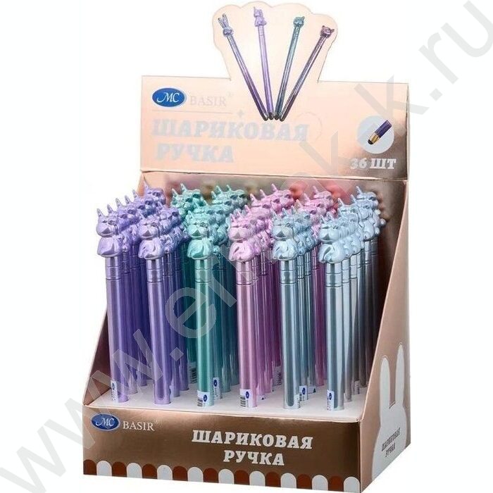 Ручка шар стилус поворот/мех.,наконечник-Единорог,цветной-металлик корпус /ассорти/ | Фото 3