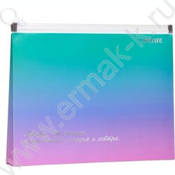 Папка-конверт на молнии А5 с расширением "Degrade" /с рисунком, 180мкм, тиснен фольгой | Фото 1