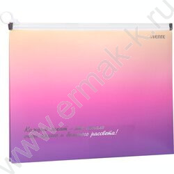 Папка-конверт на молнии А4 с расширением "Degrade" /с рисунком, 180мкм, тиснен фольгой | Фото 1