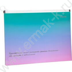 Папка-конверт на молнии А4 с расширением "Degrade" /с рисунком, 180мкм, тиснен фольгой | Фото 1