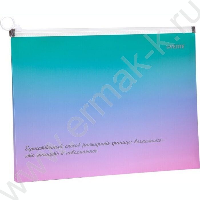 Папка-конверт на молнии А4 с расширением "Degrade" /с рисунком, 180мкм, тиснен фольгой | Фото 1