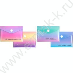 Папка-конверт на кнопке А7 10,5*7,4см "Degrade" с рисунком, тиснен. фольгой, 180мкм /ассорти | Фото 3