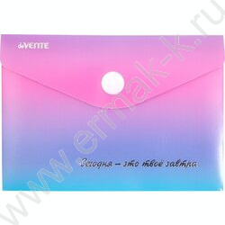 Папка-конверт на кнопке А7 10,5*7,4см "Degrade" с рисунком, тиснен. фольгой, 180мкм /ассорти | Фото 3