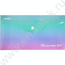 Папка-конверт на кнопке Travel-size DL "Degrade"  с рисунком, тиснение фольгой, 180мкм /ассорти | Фото 1