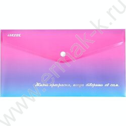 Папка-конверт на кнопке Travel-size DL "Degrade"  с рисунком, тиснение фольгой, 180мкм /ассорти | Фото 2