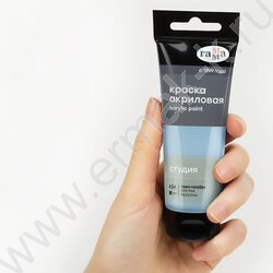 Краска акриловая 75мл "Студия", серо-голубая /пластик. туба | Фото 4
