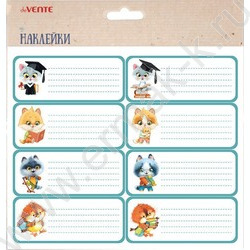 Наклейки на тетради "Back to School" 40*96мм, набор - 8шт /блистер | Фото 1