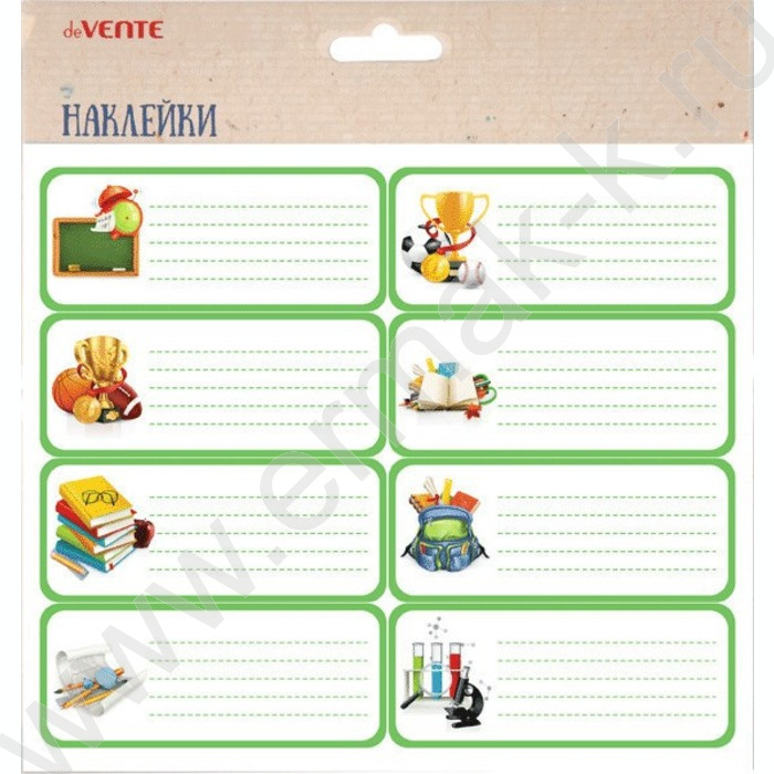 Наклейки на тетради "Cool School" 40*96мм, набор - 8шт /блистер | Фото 1
